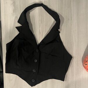 Elegant Black Halter Top